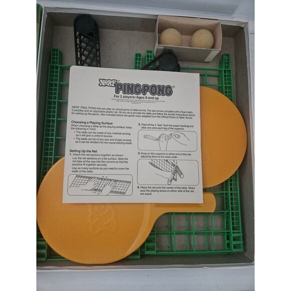 Vintage 1982 Official NERF‎ Ping Pong Indoor Game In Box - Picture 13 of 16